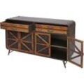 Neuwertig] Sideboard HHG 614, Kommode Schrank Highboard, Industrial Tanne Holz Metall 80x126x38cm, braun-schwarz