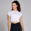 MP Damen Basics Körperbetontes Kurzarm-Crop-T-Shirt – Weiß - XXL