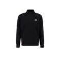 Sweater ALPHA INDUSTRIES "Alpha Industries Men - Sweatshirts Half Zip SL" Gr. L, schwarz (black) Herren Sweatshirts