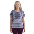 Icebreaker Merino Drayden Reversible T-Shirt Stripe - Frau - Kyanite/nightshade - Größe L