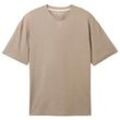 TOM TAILOR Herren T-Shirt in Melange-Optik, beige, Meliert, Gr. 48