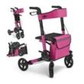 Juskys Rollator Vital faltbar, leicht & höhenverstellbar aus Aluminium bis 130 kg mit Sitz Lila