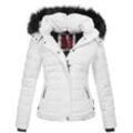 Steppjacke NAVAHOO "Chloe" Gr. M (38), weiß Damen Jacken hochwertige Winterjacke mit abnehmbarer Kapuze