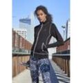 LASCANA ACTIVE Trainingsjacke 'Black Marble' mehrfarbig Gr. 32/34 für Damen. Mit Logodruck, Kontrastnaht. Basic