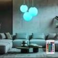 Globo Lighting - Pendellampe Hängeleuchte Wohnzimmerlampe Esstischleuchte Küchenlampe, Metall Glas nickel opal weiß, 3 Flammig E27, rgb led dimmbar