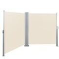 Doppelseitenmarkise ausziehbar freistehend Sichtschutz 600x180 cm Beige - Svita