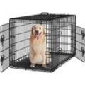 Yaheetech - Hundekäfig klappbar mit 2 Türen, Hundebox für zuhause mit Trennwand, Hundetransportkäfig mit ausziehbare Kunststoffschale, 107 x 60 x 66