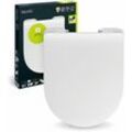 Aquasu WC-Sitz Shia für VitrA S50 und Integra Toilettensitz Absenkautomatik Duroplast Take-Off Top-Fix-Montage D-Form rostfreie Edelstahlscharniere