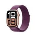 Apple Watch Series 10 Aluminiumgehäuse GPS 42mm Rosegold (Sport Loop pflaume)