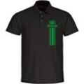 multifanshop® Poloshirt - Mönchengladbach - Streifen - Druck grün