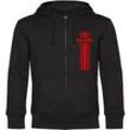 multifanshop Kapuzen Sweatshirt Jacke - Mainz - Streifen - Druck rot - Sweat