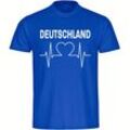 multifanshop Herren T-Shirt - Deutschland - Herzschlag - Druck weiß - Männer