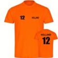 multifanshop Herren T-Shirt - Holland - Trikot Nummer 12 - Druck schwarz - Männer