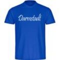 multifanshop Herren T-Shirt - Darmstadt - Schriftzug - Druck weiß - Männer