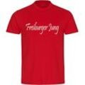 multifanshop Herren T-Shirt - Freiburg - Freiburger Jung - Druck weiß - Männer