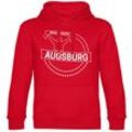 multifanshop® Kapuzen Sweatshirt - Augsburg - Meine Fankurve - Druck weiß