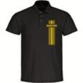 multifanshop® Poloshirt - Braunschweig - Streifen - Druck gelb