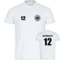 multifanshop Herren T-Shirt - Germany - Adler Retro Trikot 12 - Druck schwarz - Männer