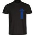 multifanshop Herren T-Shirt - Bochum - Streifen - Druck blau - Männer