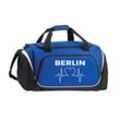 multifanshop Sporttasche - Berlin blau - Herzschlag - Druck weiß - Tasche