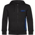 multifanshop Kapuzen Sweatshirt Jacke - Darmstadt - Brust & Seite - Druck blau - Sweat