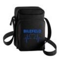 multifanshop Umhängetasche - Bielefeld - Herzschlag - Druck blau - Tasche