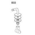 Pressalit Festscharnier B33P999 Edelstahl, für WC-Sitz Magnum, Montage von unten