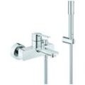 Grohe Lineare Wannenarmatur 33850001 chrom, mit Brausegarnitur, Wandmontage