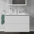 Duravit ME by Starck Waschtisch mit L-Cube Waschtischunterschrank 80cm, weiß matt