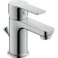 Duravit A.1 Waschtischarmatur A11010001010 S-Size, chrom, Zugstange, Ausladung 95mm, mit Zugstangen-Ablaufgarnitur