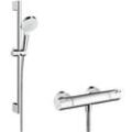 hansgrohe Crometta Vario Brauseset 27812400 weiss/chrom, 65 cm Stange, Ecostat 1001 CL