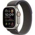 Smartwatch APPLE "Watch Ultra 2 Titanium", grau (schwarz, blau), Smartwatches, 49mm, Cellular, S/M, Trail Loop, Trail Loop