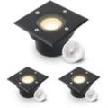 LED Bodeneinbaustrahler Schwarz FLACH eckig 230V IP67 - Leuchtmittel: 5W 2700K D...