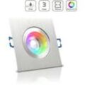 Einbauspot IP44 eckig - Farbe: Alu-gebürstet - LED Leuchtmittel: GU10 5W RGB+CCT