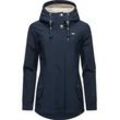 Softshelljacke RAGWEAR "Monadde Softshell", Damen, Gr. 5XL (50), blau (navy), Obermaterial: 97% Polyester, 3% Elasthan, Innenfutter 100% Polyester, casual, figurumspielend Po-bedeckend, Langarm verstellbar ohne Bündchen mit Druckknopf, Jacken, Praktische wasserabweisende Softshell Damenjacke