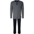 TOM TAILOR Herren Pyjama mit gestreiftem Oberteil, blau, Gestreift, Gr. 48/S