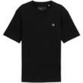 TOM TAILOR DENIM Herren Basic T-Shirt, schwarz, Uni, Gr. L