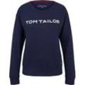 TOM TAILOR Damen Loungewear Sweatshirt, blau, Print, Gr. 34