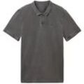 TOM TAILOR DENIM Herren Basic Poloshirt, grau, Uni, Gr. M