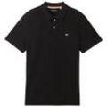 TOM TAILOR Herren Basic Poloshirt, schwarz, Uni, Gr. XL