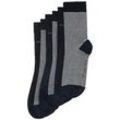 TOM TAILOR Damen Socken im 6er-Set, blau, Streifenmuster, Gr. 39-42