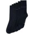 TOM TAILOR Herren Sechserpack Basic Socken, blau, Punktemuster, Gr. 43-46