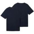 TOM TAILOR Herren Basic T-Shirts im 2er-Pack, blau, Uni, Gr. XXXL