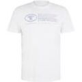 TOM TAILOR Herren T-Shirt mit Logo Print, weiß, Logo Print, Gr. XL