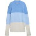 TOM TAILOR DENIM Damen Strickpullover mit Colour Blocking, blau, Colour Blocking, Gr. XXL