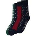 TOM TAILOR Herren Socken im 4er-Set, blau, mehrfarbiges Muster, Gr. 43-46