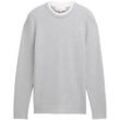 TOM TAILOR DENIM Herren Strickpullover im 2-in-1-Look, grau, Uni, Gr. XXL