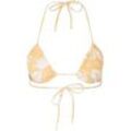 TOM TAILOR Damen Triangle Bikinitop mit Print, gelb, Muster, Gr. 42