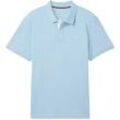 TOM TAILOR Herren Piqué Poloshirt aus Baumwolle, blau, Uni, Gr. XXXL