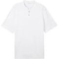 TOM TAILOR Herren Plus Size - Poloshirt mit Stehkragen, weiß, Uni, Gr. 2XL